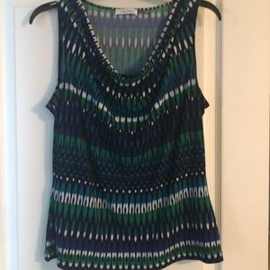 Calvin Klein multi color sleeveless dress blouse